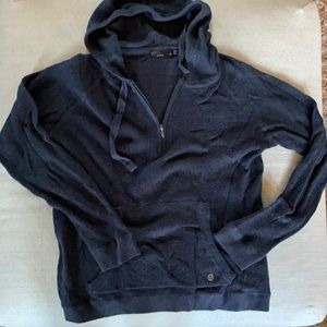Prana waffle knit pullover with hood